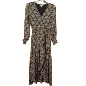 LC Lauren Conrad Floral Faux Wrap Cottagecore Boho Ruffled Maxi Dress Size Small